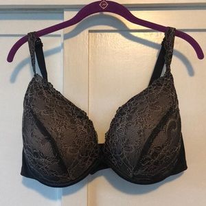 Cacique black lace plunge bra